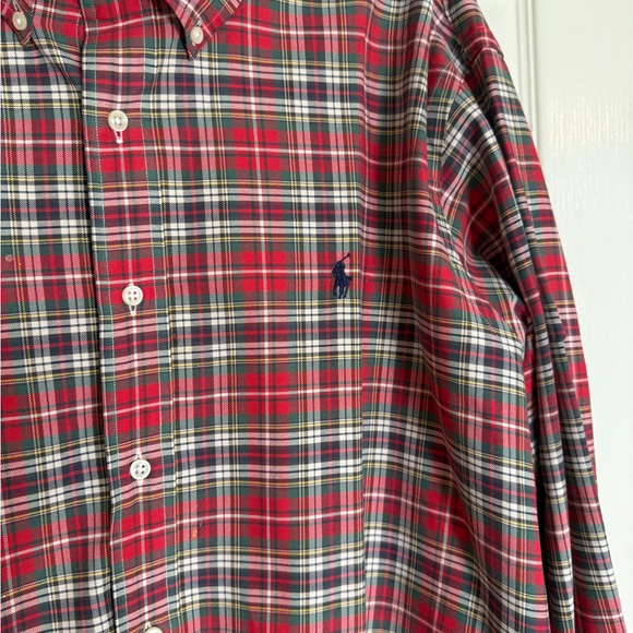 Ralph Lauren Men’s Comfort Fit Tartan Red and Green Plaid Button Down Shirt XXL - Picture 5 of 15